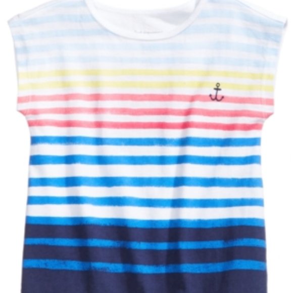 3/$25 First Impressions Crew Neck T-Shirt. Rainbow stripes. NWT. - Picture 1 of 3